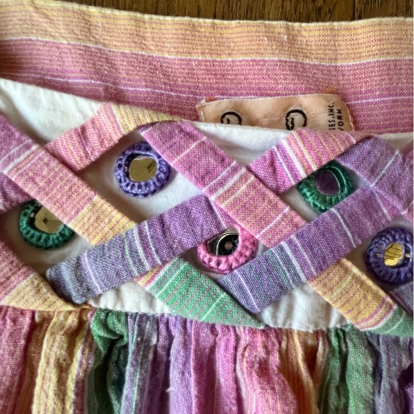 Vintage Ramona Rull 70’s Caftan Cotton Rainbow Dress No Size‎ Boho - Picture 6 of 13